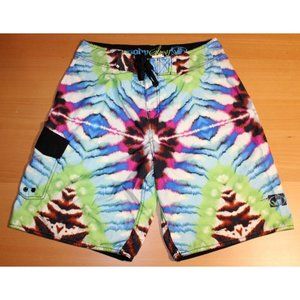 Mens Body Glove Drawstring Surf Swim Suit Board Shorts Trunks Sz: 32 Tie Dye